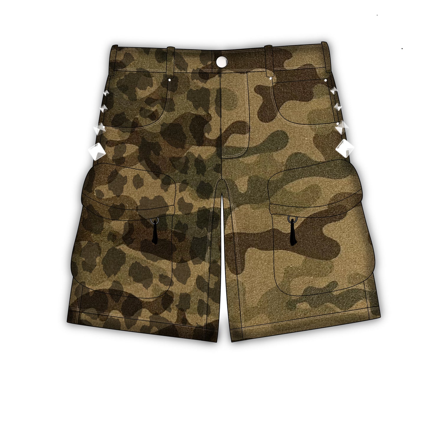 CAMO X LEO CANVAS SHORTS